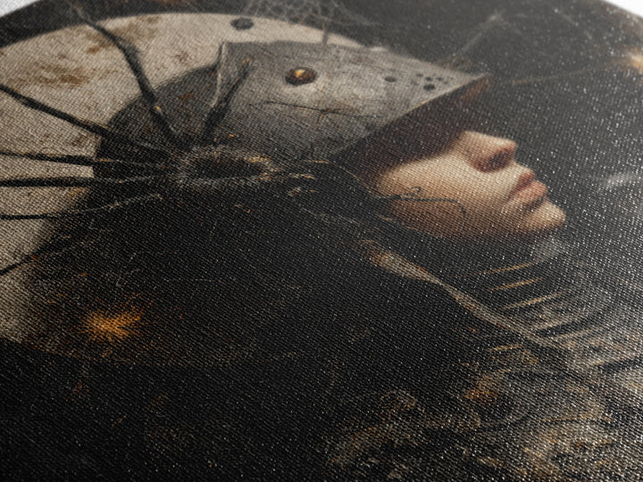 The Spider Knight, Symbolist Dream Art, Square Wall Art, Dark Fantasy Wall Art, Canvas Print, Halloween Wall Art, Halloween Decor