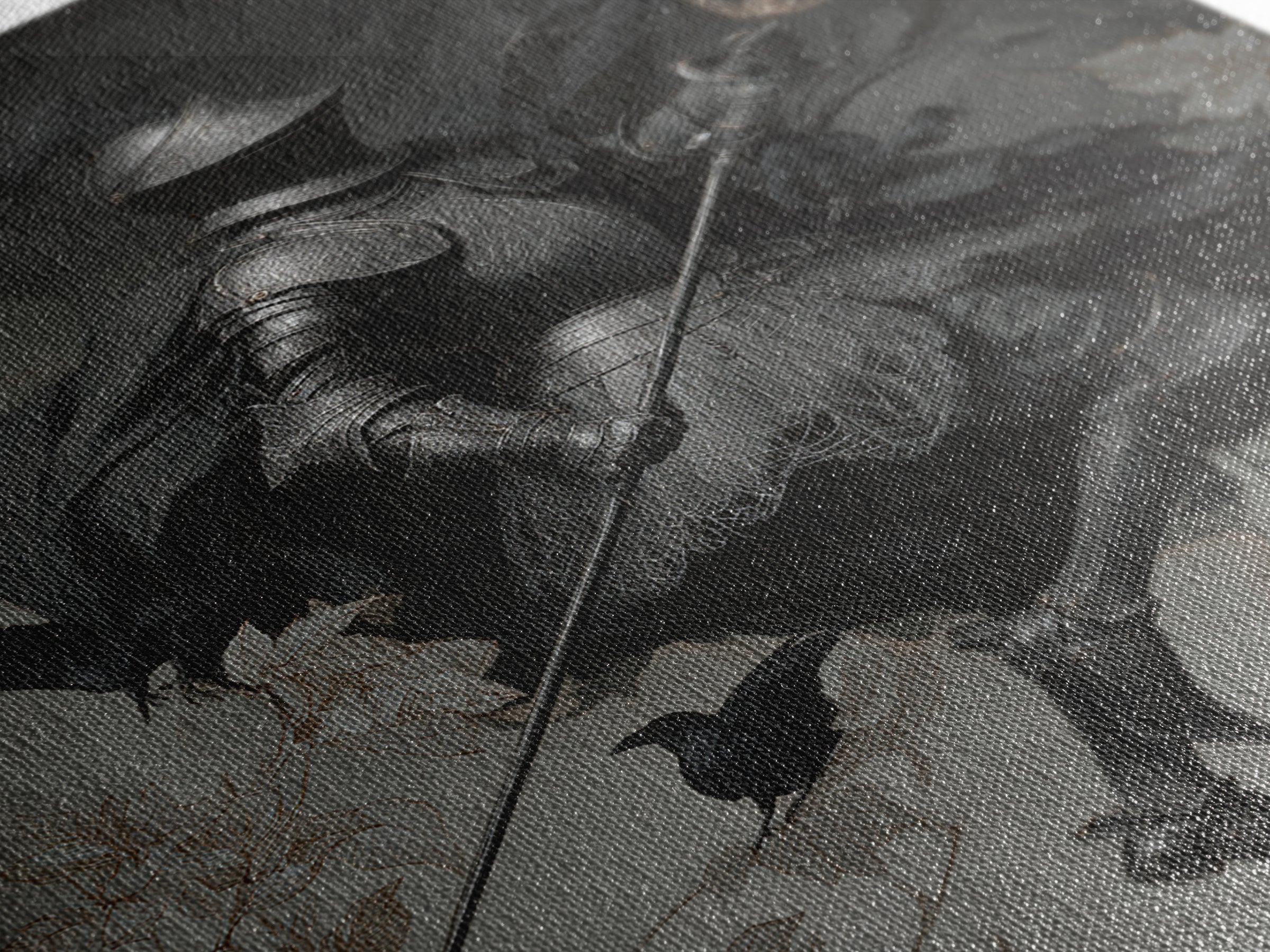 The Spider Knight, Decadent Gothic Art, Vertical Wall Art, Dark Fantasy Wall Art, Framed Canvas Print, Halloween Wall Art