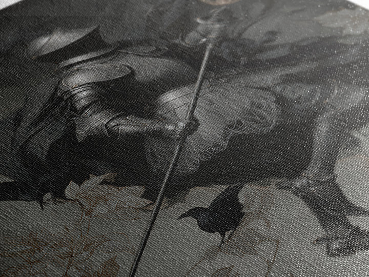 The Spider Knight, Decadent Gothic Art, Vertical Wall Art, Dark Fantasy Wall Art, Framed Canvas Print, Halloween Wall Art