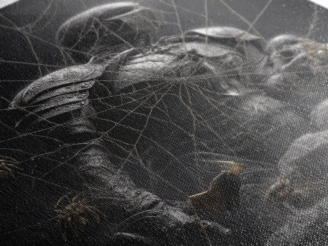 The Spider Knight, Biomechanical Horror Art, Vertical Wall Art, Gothic Horror Wall Art, Canvas Print, Halloween Wall Art, Gothic Home Decor