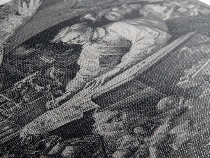 The Royal Coffin Maker, Renaissance Engraving Art, Vertical Wall Art, Dark Fantasy Wall Art, Framed Canvas Print, Halloween Wall Art