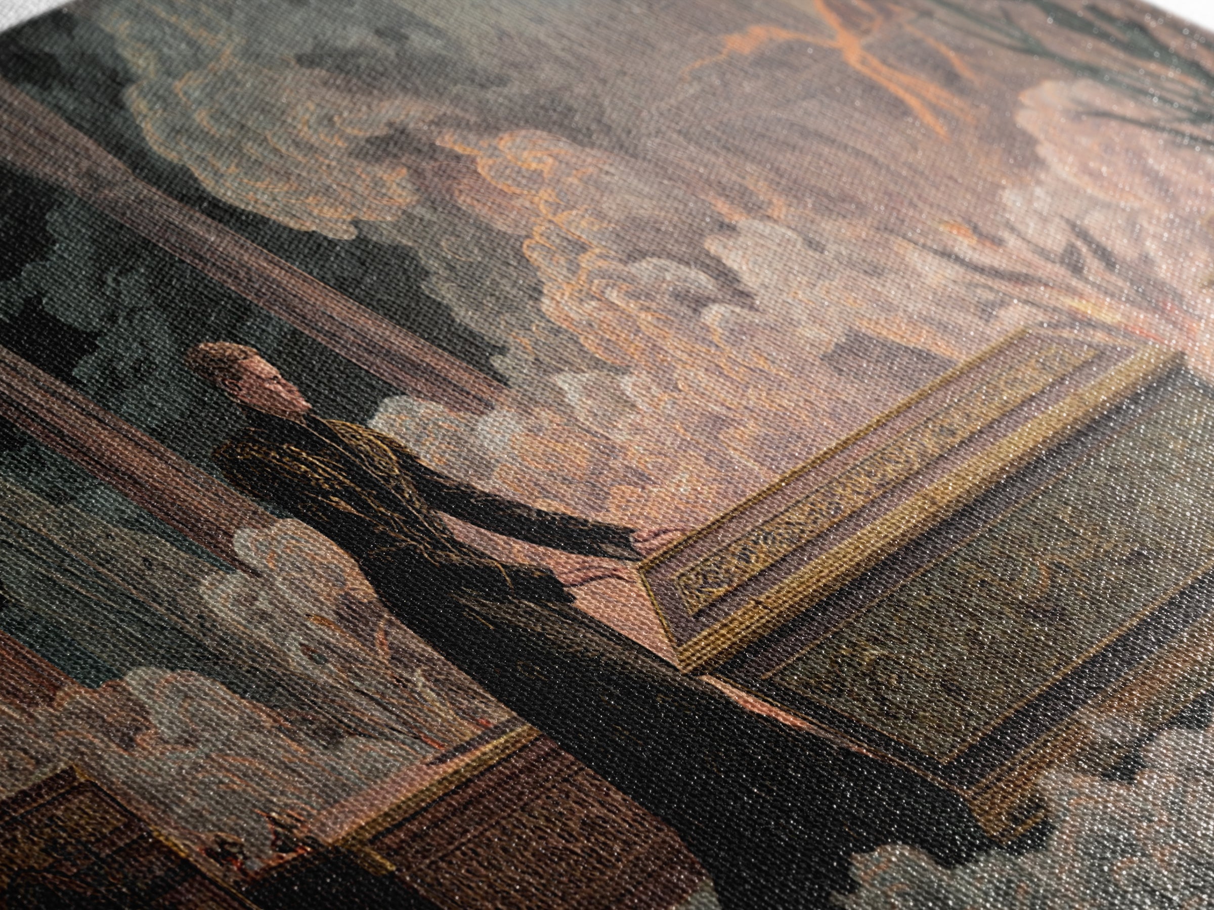 The Royal Coffin Maker, Apocalyptic Romantic Art, Wide Panoramic Art, Macabre Wall Art, Framed Canvas Print, Halloween Wall Art