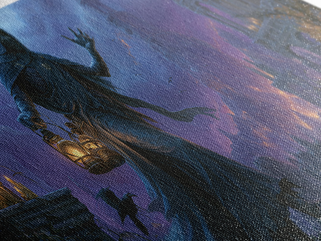 The Soul Collector, Apocalyptic Romantic Art, Wide Panoramic Art, Dark Fantasy Wall Art, Canvas Print, Halloween Wall Art, Macabre Wall Art