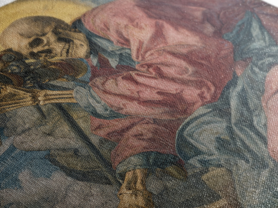 The Skull Astronomer, Dark Renaissance Art, Square Wall Art, Gothic Horror Wall Art, Canvas Print, Halloween Wall Art