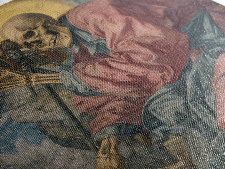 The Skull Astronomer, Dark Renaissance Art, Square Wall Art, Gothic Horror Wall Art, Canvas Print, Halloween Wall Art