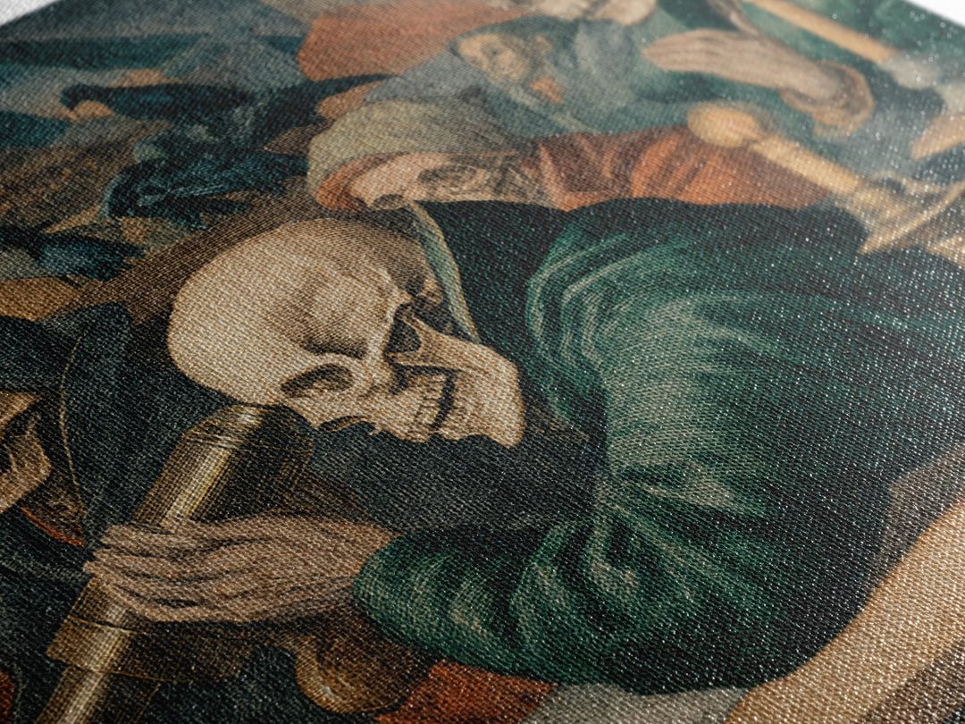 The Skull Astronomer, Danse Macabre Art, Square Wall Art, Dark Fantasy Wall Art, Canvas Print, Halloween Wall Art