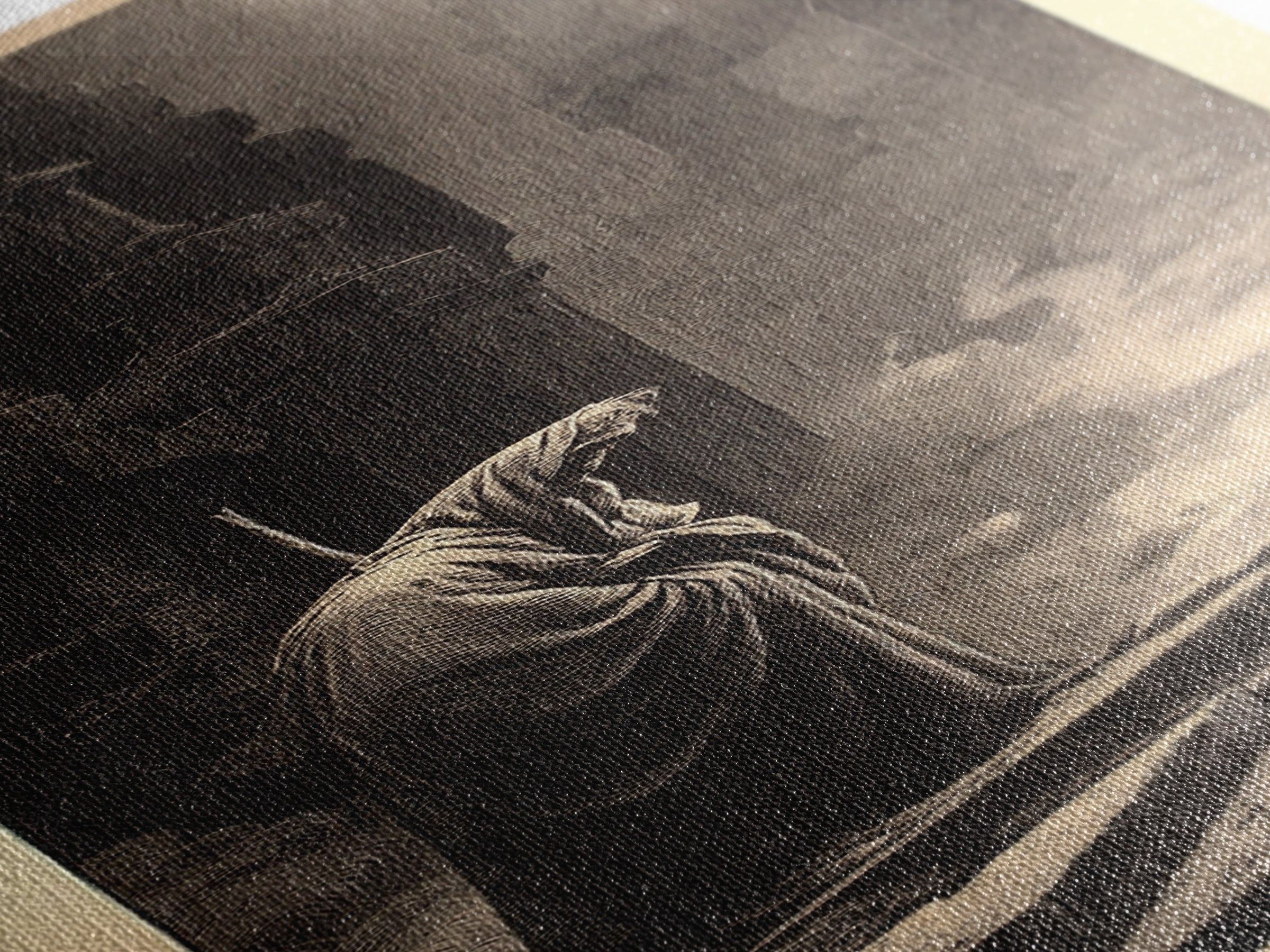 The Cemetery Beekeeper, Gothic Engraving Art, Tall Narrow Wall Art, Dark Fantasy Wall Art, Framed Canvas Print, Halloween Wall Art