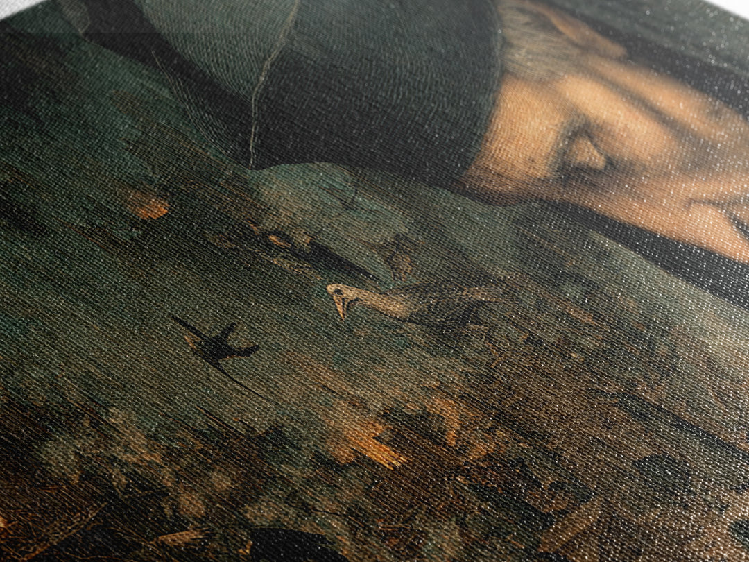 The Ash-Covered Oracle, Medieval Grotesque Art, Wide Panoramic Art, Gothic Horror Wall Art, Canvas Print, Halloween Wall Art