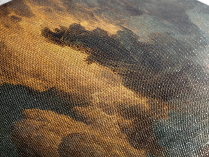 The Ash-Covered Oracle, Apocalyptic Romantic Art, Wide Panoramic Art, Gothic Horror Wall Art, Framed Canvas Print, Halloween Wall Art