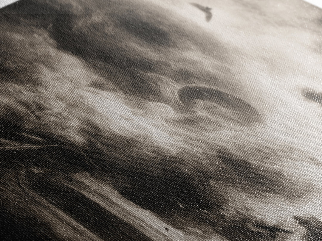 The Ash-Covered Oracle, Symbolist Dream Art, Wide Panoramic Art, Dark Halloween Decor, Framed Canvas Print, Halloween Wall Art