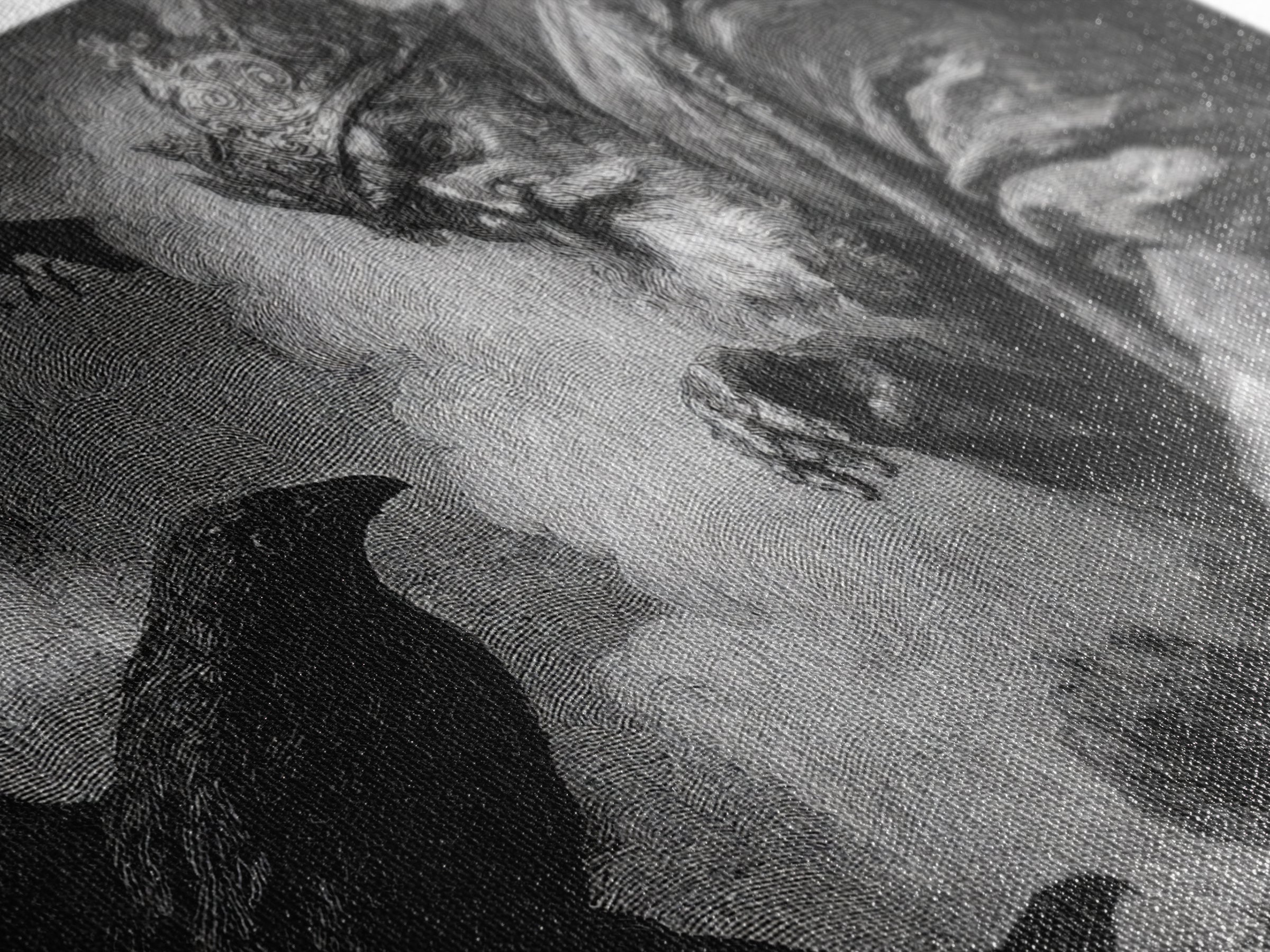 The Ash-Covered Oracle, Symbolist Etching Art, Landscape Wall Art, Dark Fantasy Wall Art, Canvas Print, Halloween Wall Art