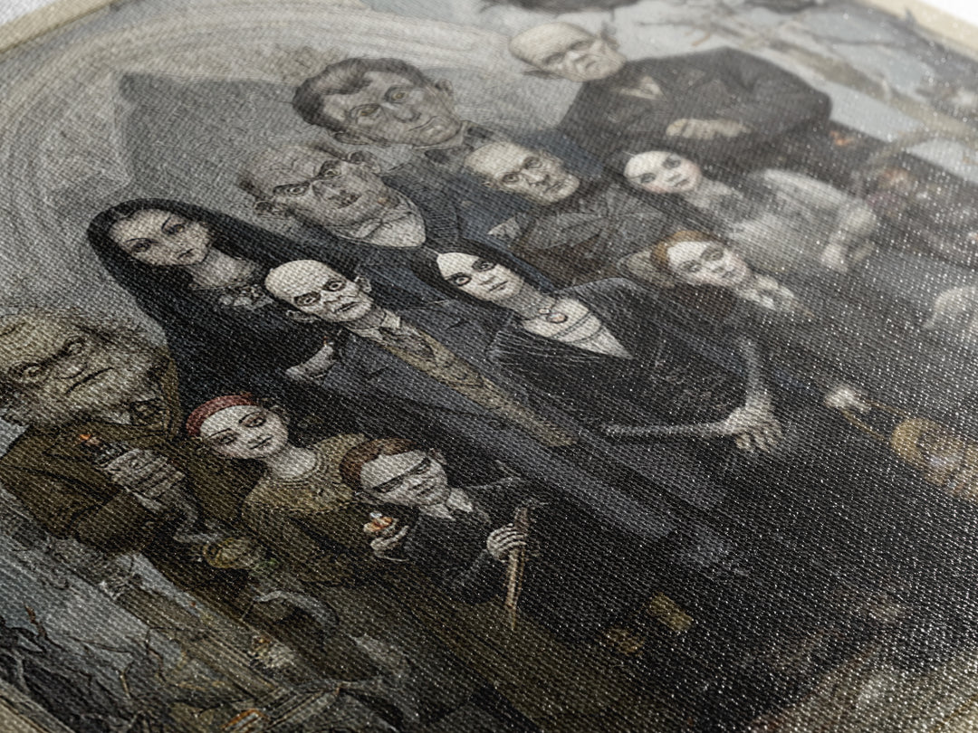 The Monster Family Portrait, Victorian Macabre Art, Square Wall Art, Gothic Horror Wall Art, Canvas Print, Halloween Wall Art