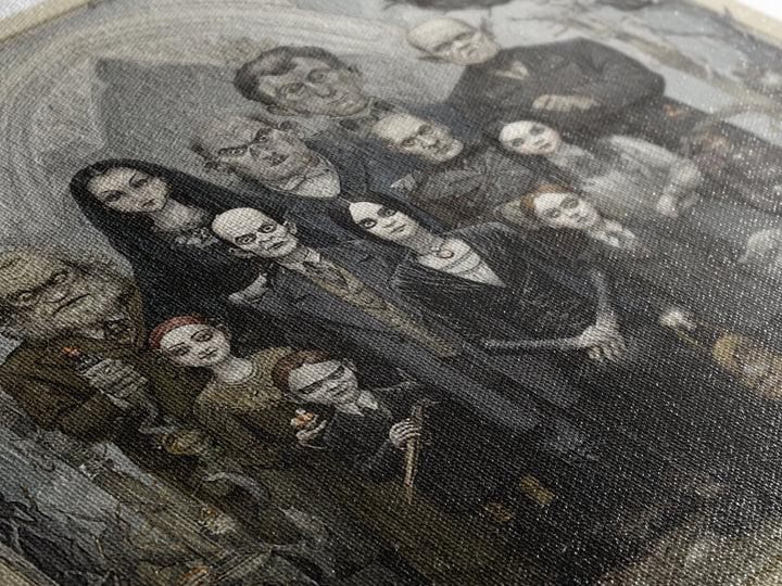 The Monster Family Portrait, Victorian Macabre Art, Square Wall Art, Gothic Horror Wall Art, Canvas Print, Halloween Wall Art