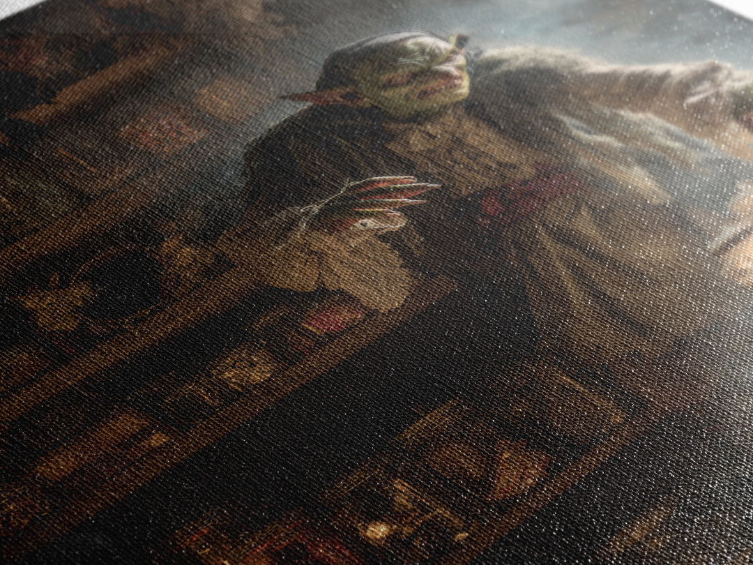 The Goblin Candy Shop, Dark Romantic Horror Art, Vertical Wall Art, Gothic Horror Wall Art, Canvas Print, Halloween Wall Art
