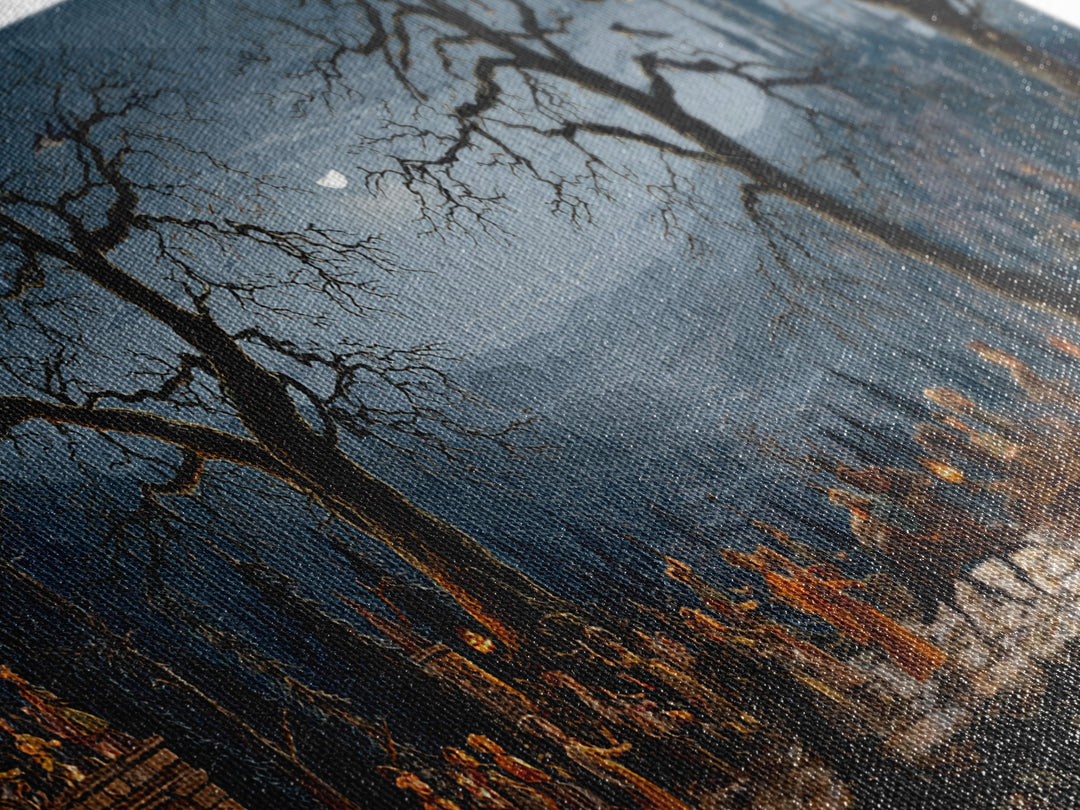 The Haunted Toy Parade, Romantic Gothic Landscape, Wide Panoramic Art, Macabre Wall Art, Canvas Print, Halloween Wall Art