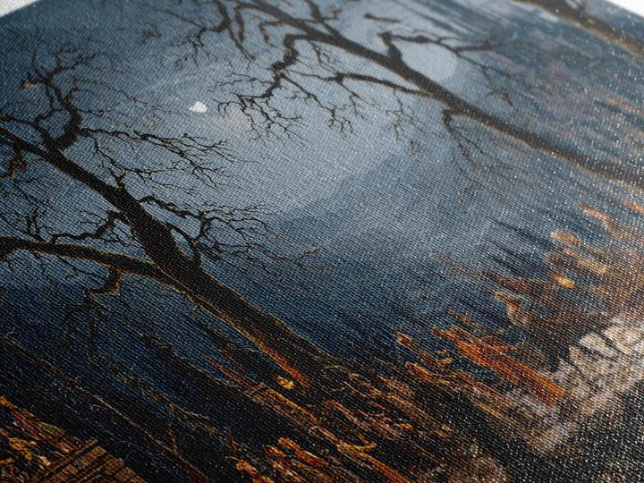 The Haunted Toy Parade, Romantic Gothic Landscape, Wide Panoramic Art, Macabre Wall Art, Canvas Print, Halloween Wall Art