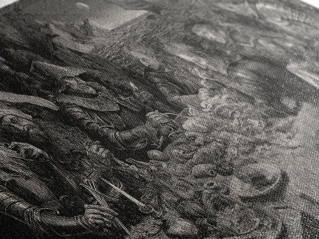 The Ghost Pirate Picnic, Renaissance Engraving Art, Wide Panoramic Art, Gothic Horror Wall Art, Canvas Print, Halloween Wall Art