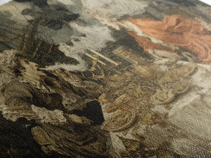The Ghost Pirate Picnic, Ornate Symbolist Art, Wide Panoramic Art, Dark Halloween Decor, Canvas Print, Halloween Wall Art