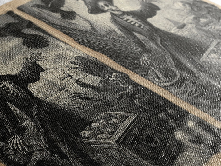 The Ghost Pirate Picnic, Macabre Folk Print Art, Wide Panoramic Art, Dark Fantasy Wall Art, Framed Canvas Print, Halloween Decor