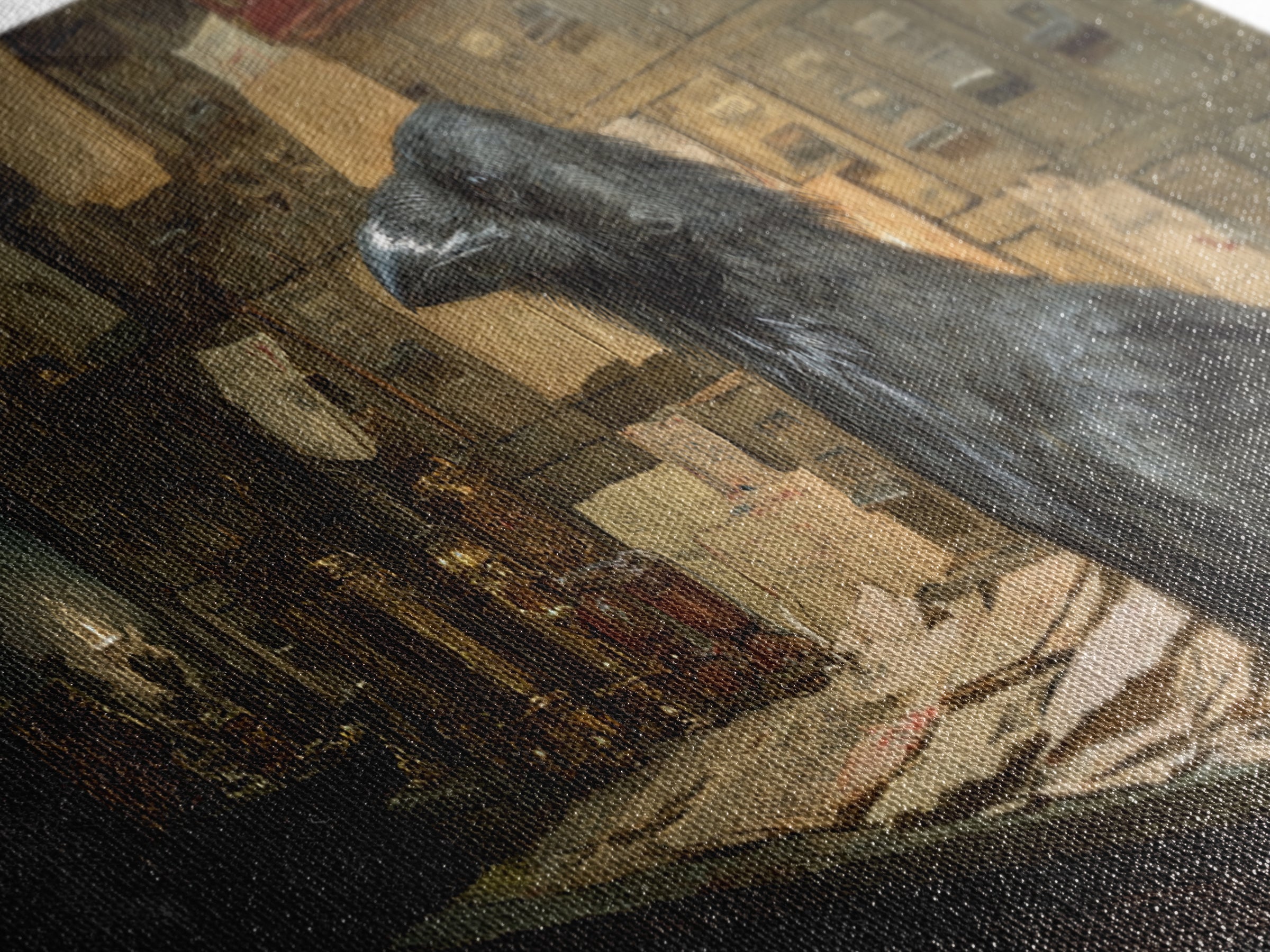 The Raven Post Office, Decadent Gothic Art, Extra Wide Wall Art, Dark Halloween Decor, Canvas Print, Halloween Wall Art
