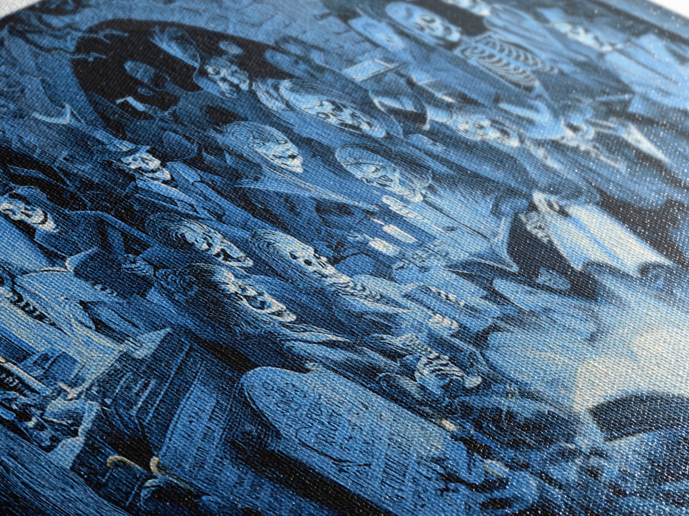The Graveyard Book Club, Macabre Folk Print Art, Wide Panoramic Art, Macabre Wall Art, Canvas Print, Halloween Wall Art