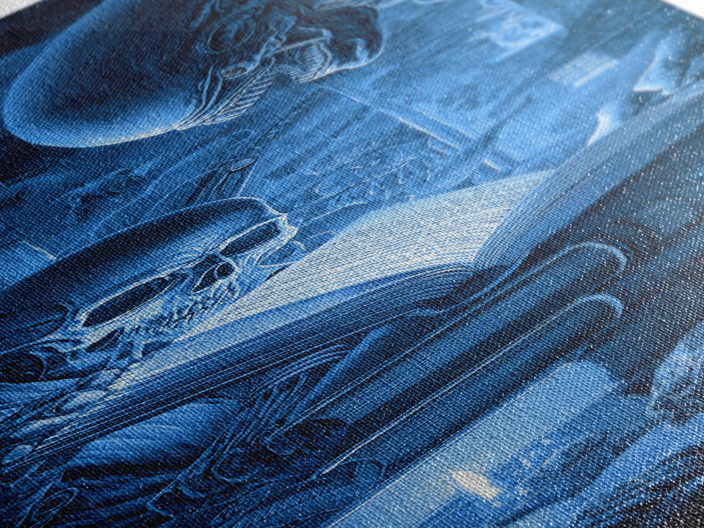 The Graveyard Book Club, Biomechanical Horror Art, Tall Narrow Wall Art, Dark Halloween Decor, Canvas Print, Halloween Wall Art