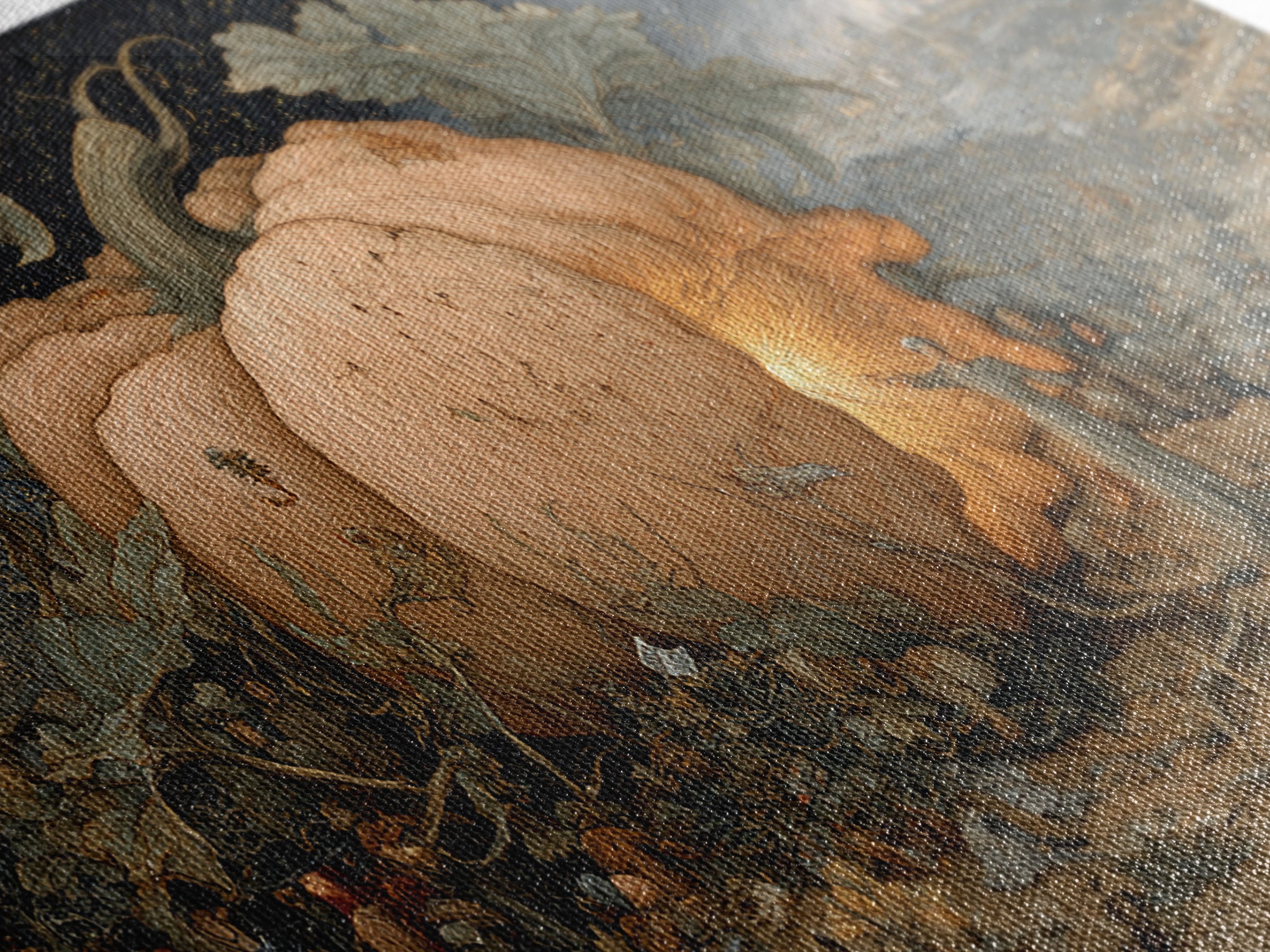 The Cosmic Pumpkin God, Northern Renaissance Horror, Wide Panoramic Art, Dark Fantasy Wall Art, Canvas Print, Halloween Wall Art