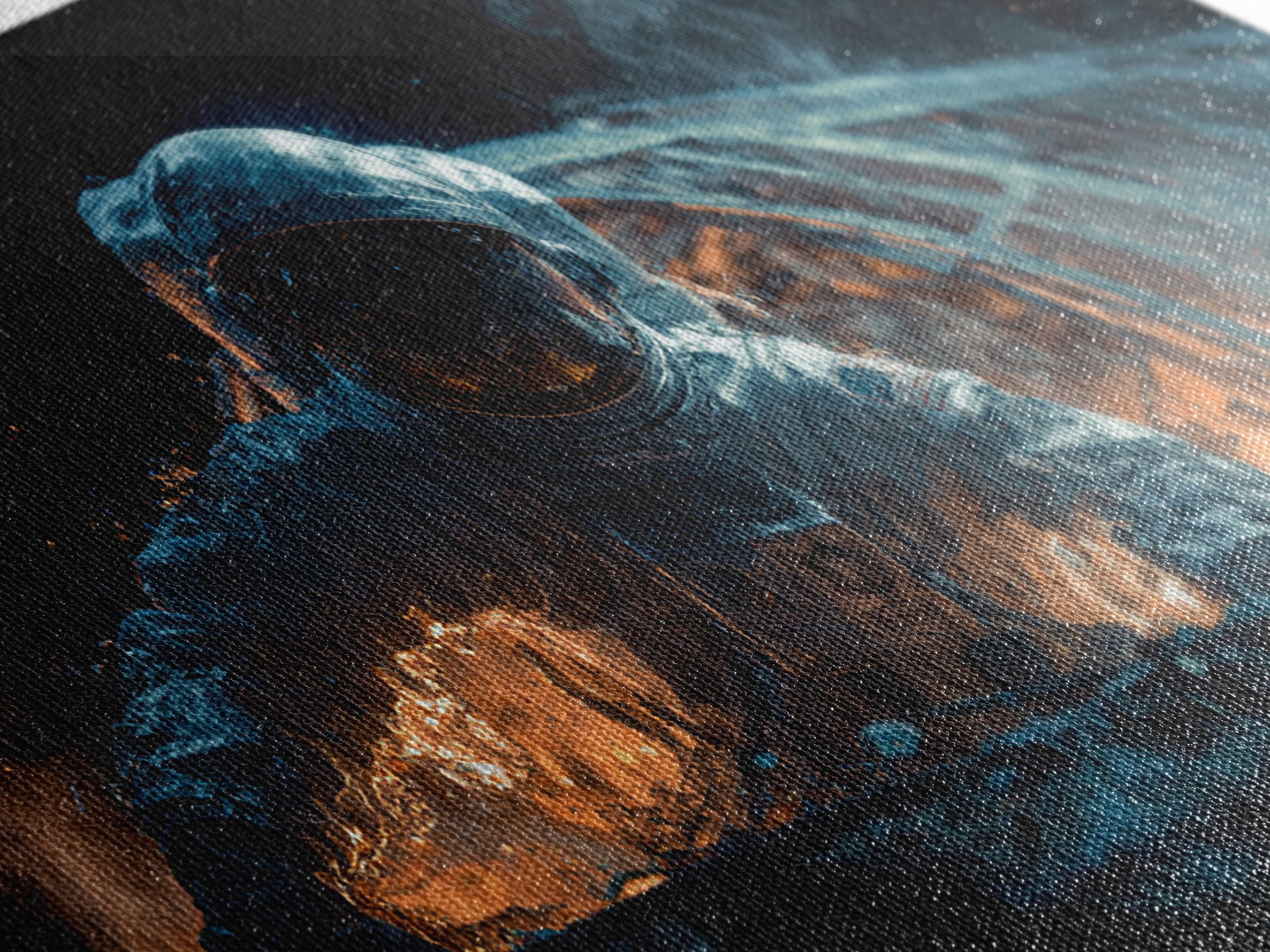 The Astronaut Ghost, Apocalyptic Romantic Art, Wide Panoramic Art, Dark Halloween Decor, Canvas Print, Halloween Wall Art