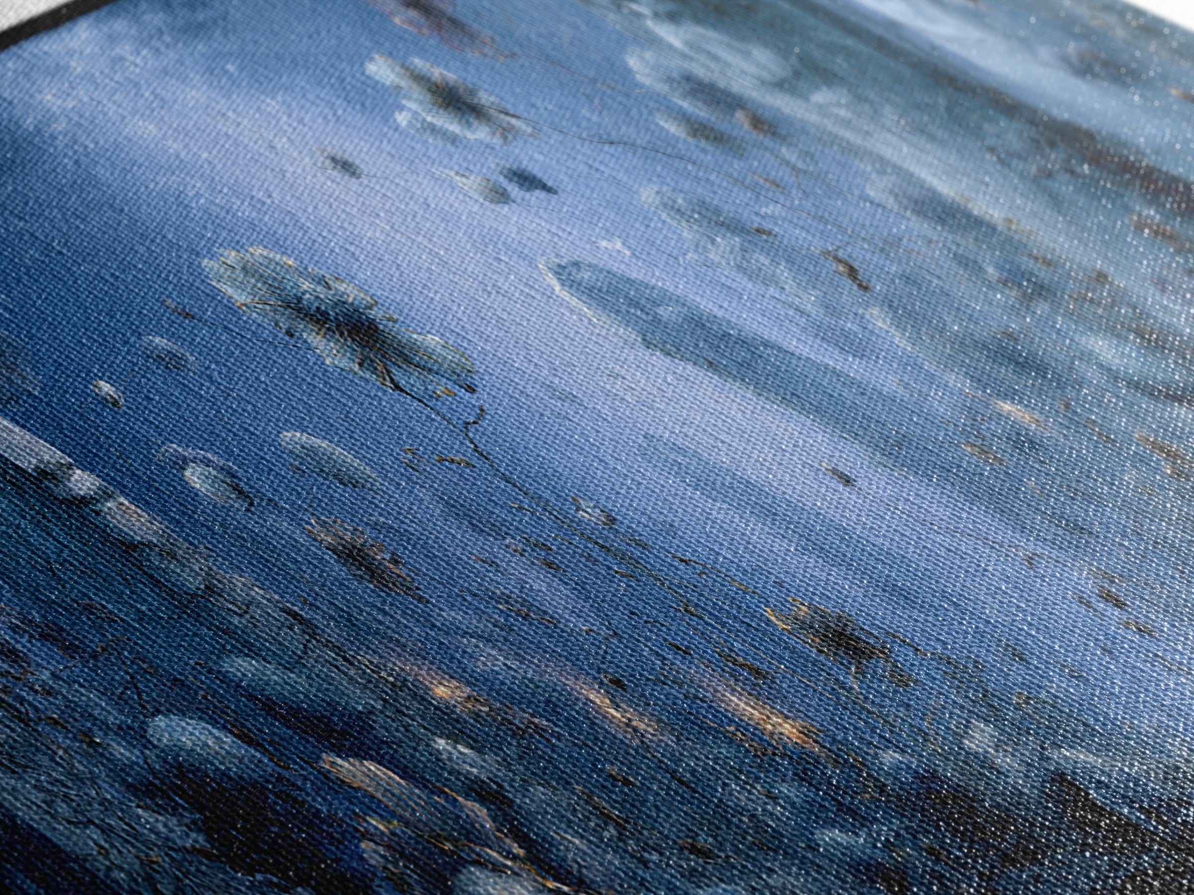 The Underwater Graveyard, Symbolist Dream Art, Extra Wide Wall Art, Dark Halloween Decor, Canvas Print, Halloween Wall Art