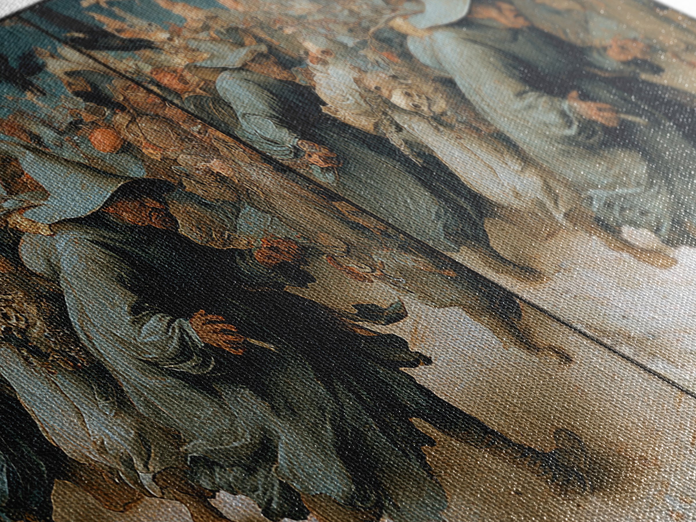 Desert Halloween, Northern Renaissance Horror, Wide Panoramic Art, Macabre Wall Art, Framed Canvas Print, Halloween Wall Art