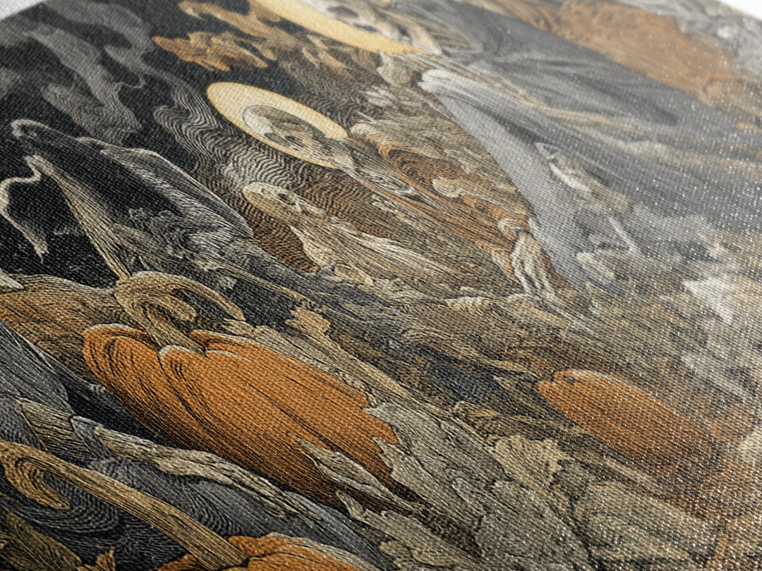 Desert Halloween, Dark Renaissance Art, Extra Wide Wall Art, Dark Fantasy Wall Art, Canvas Print, Halloween Wall Art