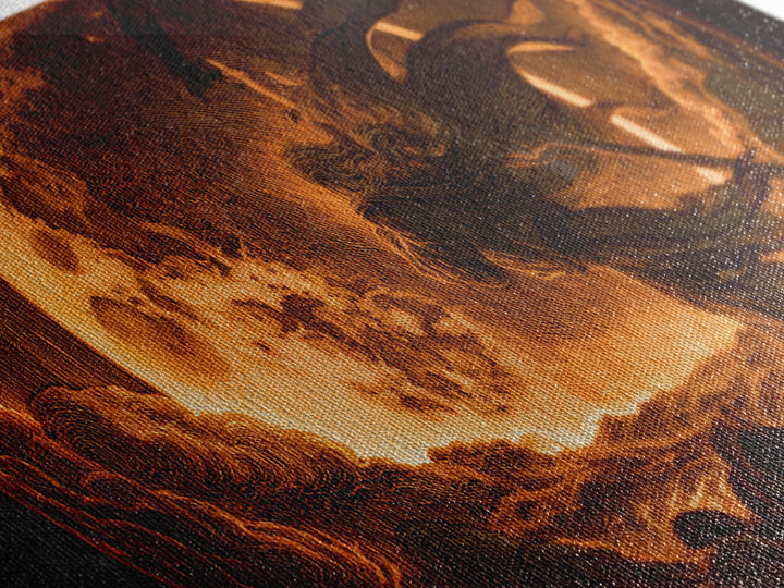 The Moon Inside A Pumpkin, Visionary Gothic Art, Wide Panoramic Art, Dark Halloween Decor, Framed Canvas Print, Halloween Wall Art