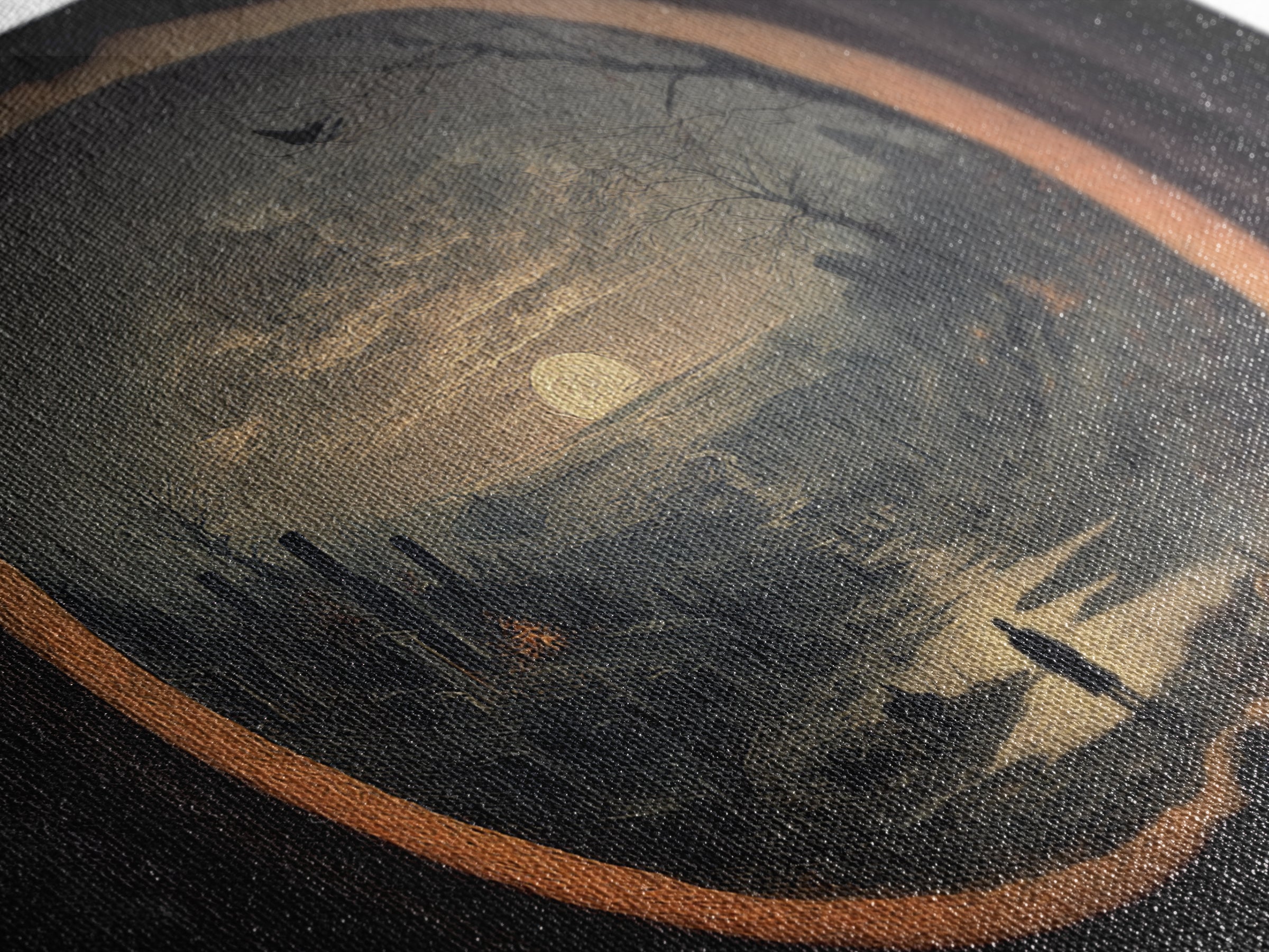 The Moon Inside A Pumpkin, Romantic Gothic Landscape, Landscape Wall Art, Macabre Wall Art, Canvas Print, Halloween Wall Art