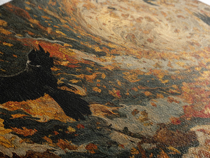 The Autumn-Leaf Ghost, Visionary Gothic Art, Wide Panoramic Art, Dark Fantasy Wall Art, Canvas Print, Halloween Wall Art