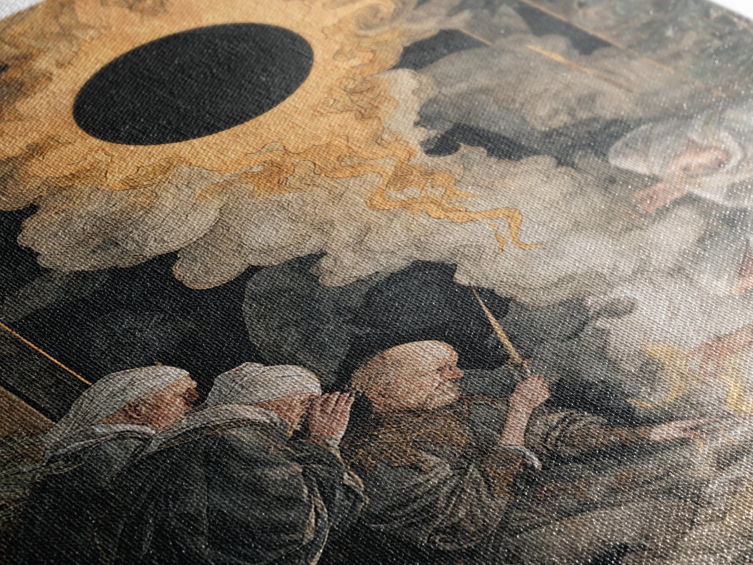 The Eclipse Summoning, Dark Renaissance Art, Vertical Wall Art, Gothic Horror Wall Art, Canvas Print, Halloween Wall Art