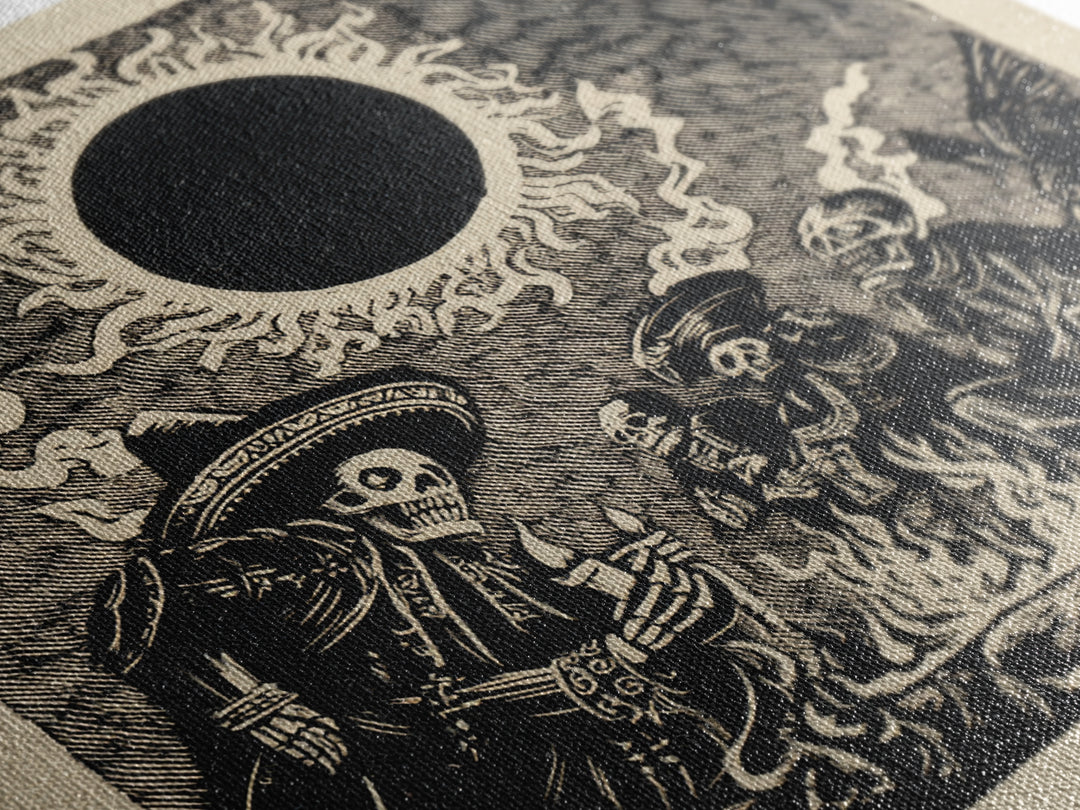 The Eclipse Summoning, Macabre Folk Print Art, Square Wall Art, Dark Fantasy Wall Art, Framed Canvas Print, Halloween Wall Art
