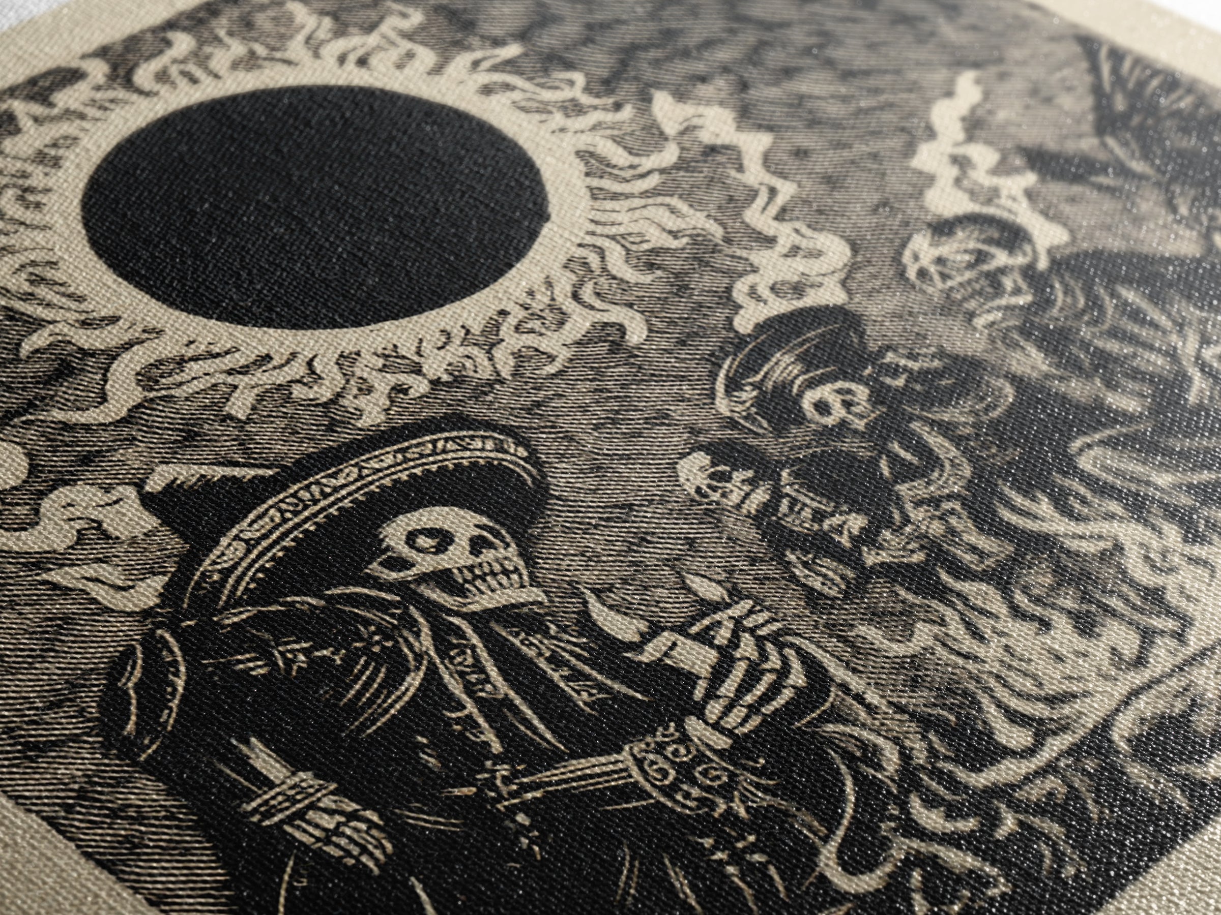 The Eclipse Summoning, Macabre Folk Print Art, Square Wall Art, Dark Fantasy Wall Art, Framed Canvas Print, Halloween Wall Art