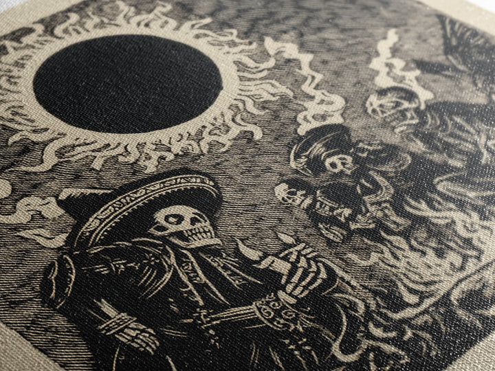 The Eclipse Summoning, Macabre Folk Print Art, Square Wall Art, Dark Fantasy Wall Art, Framed Canvas Print, Halloween Wall Art