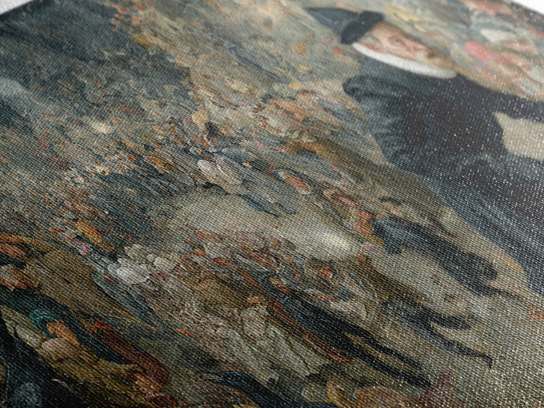 Halloween On Another Planet, Northern Renaissance Horror, Wide Panoramic Art, Gothic Horror Wall Art, Framed Canvas Print