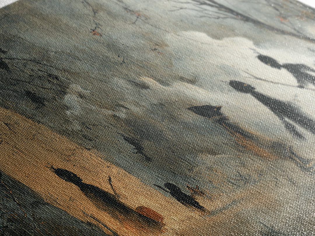 Halloween On Another Planet, Symbolist Dream Art, Wide Panoramic Art, Macabre Wall Art, Canvas Print, Halloween Wall Art