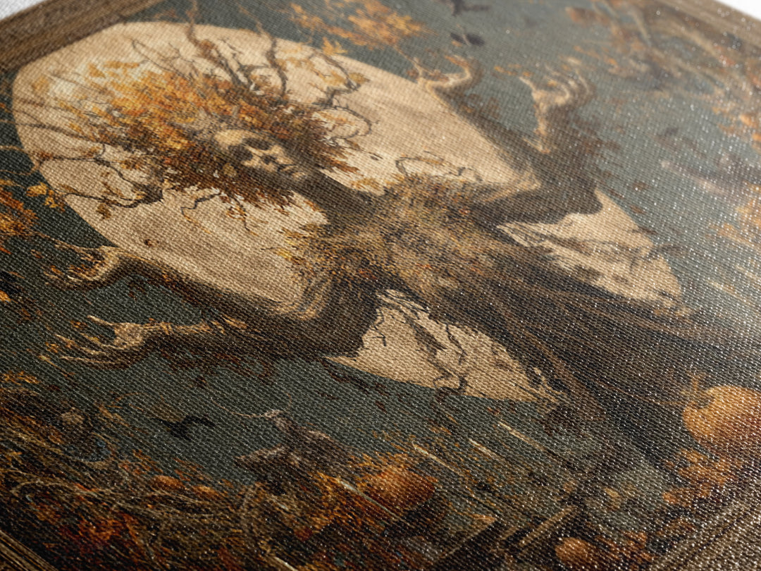 The Personification Of October, Apocalyptic Romantic Art, Wide Panoramic Art, Gothic Horror Wall Art, Canvas Print, Halloween Wall Art