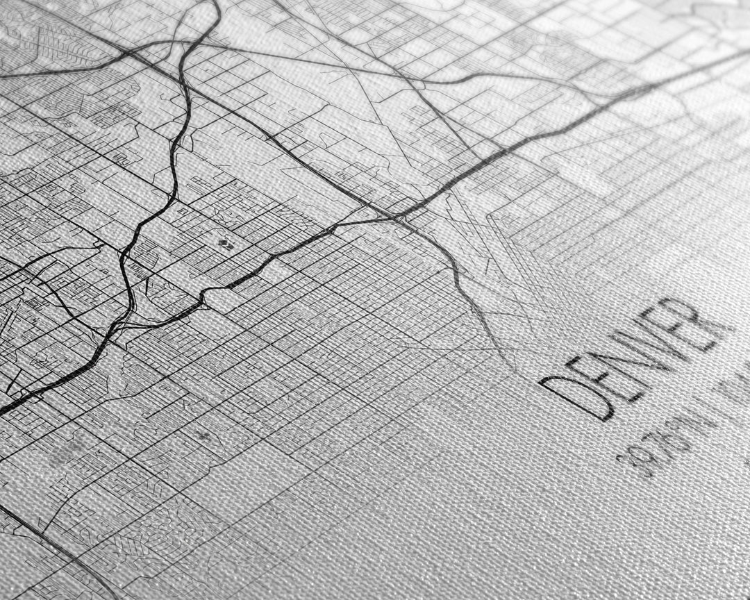 Denver Street Map, Colorado Map, Map Print, Minimalist Art, Wall Art, Canvas Art, Wall Décor Over The Couch, Housewarming Gift, Preppy Décor
