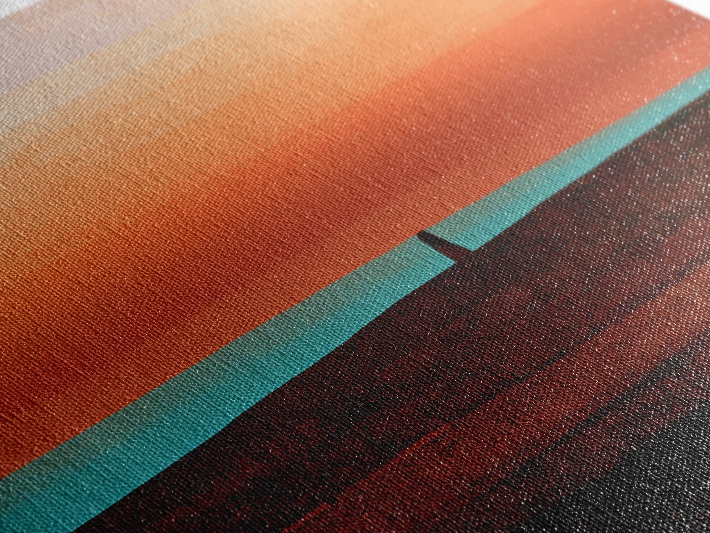 Abstract Heatwave Horizon Framed Canvas Print, Desert Art, Contemporary Art, Southwestern Decor, Fine Art, Desert, Original Art, DES-1x1-37