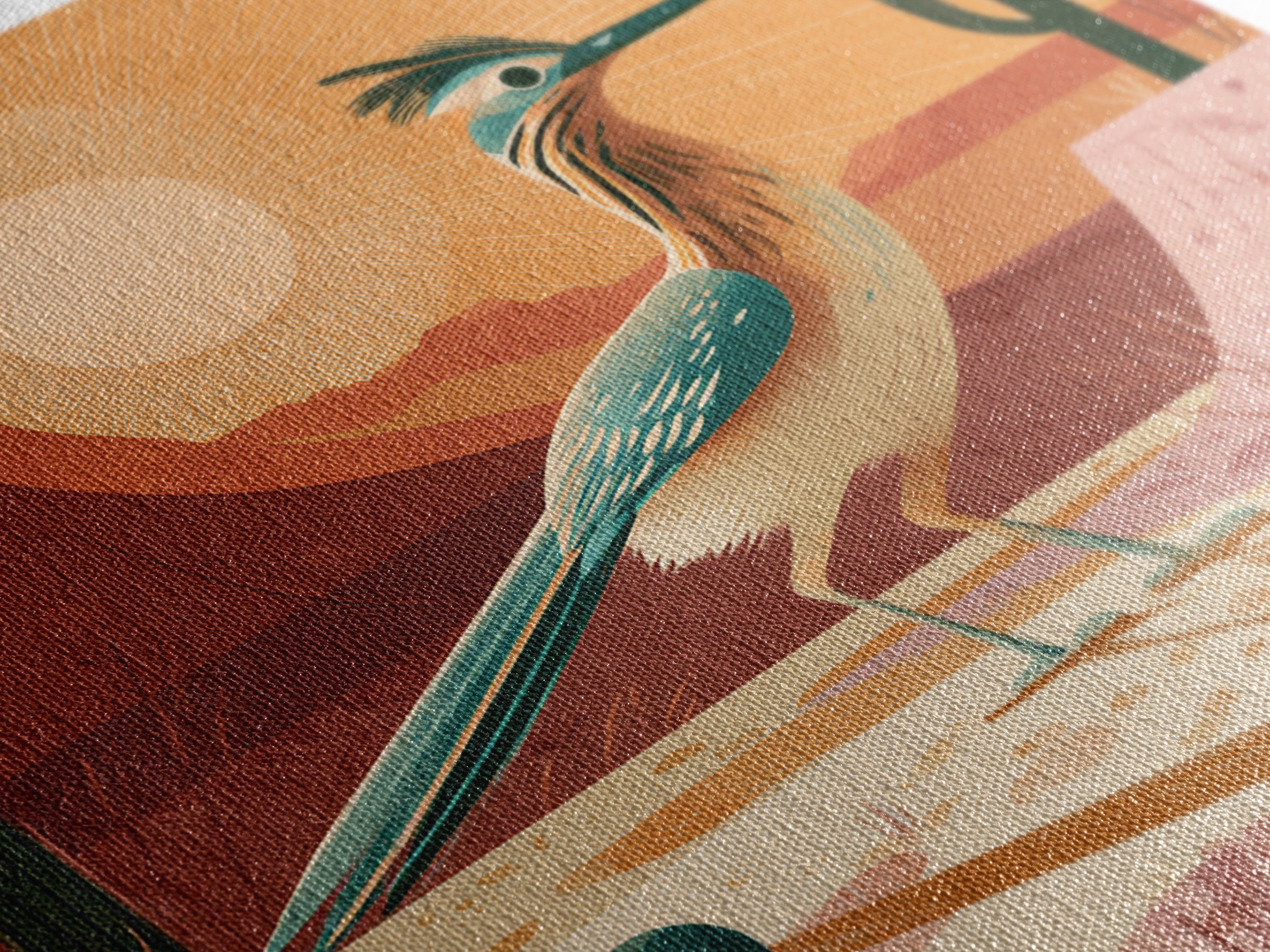Roadrunner Bird in a Dry Wash Framed Canvas Print, Desert Art, Statement Artwork, Southwestern Decor, Fine Art, Desert, DES-1x1-38