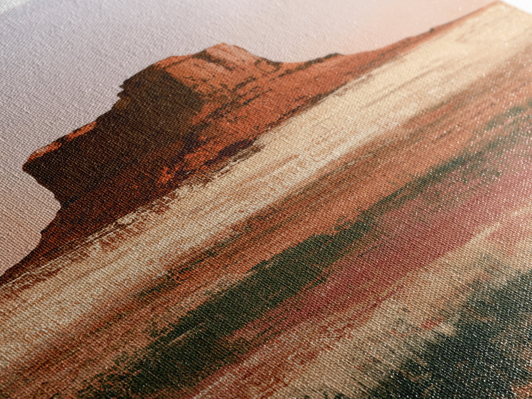 Abstract Mesa Landscape Framed Canvas Print, Desert Art, Gallery Decor, Southwestern Decor, Fine Art, Desert, Home Decor, DES-1x1-51