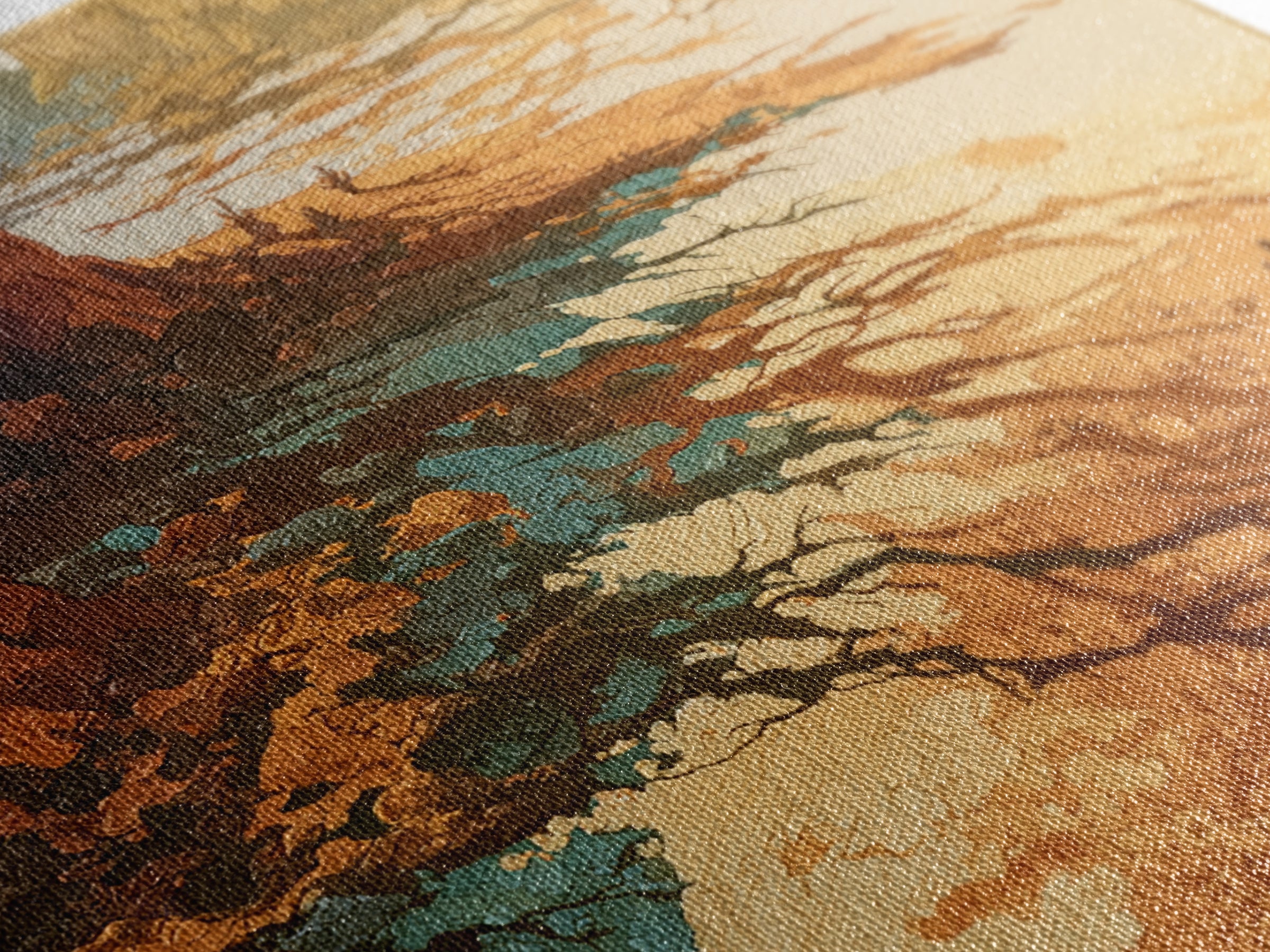 Wind Carved Dune Patterns from Above Framed Canvas Print, Desert Art, Western Wall Art, Southwestern Decor, Oil Painting, DES-1x1-68