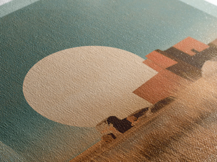 Minimal Beige Sun Framed Canvas Print, Desert Art, Gallery Decor, Southwestern Decor, Oil Painting, Desert, Home Decor, DES-1x1-70