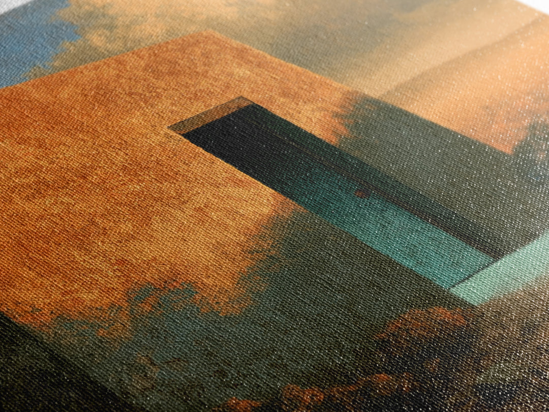 Adobe Doorway with Turquoise Shadow Canvas Print, Desert Art, Oil Painting, Southwestern Decor, Desert, Bedroom Wall Art, DES-1x1-77