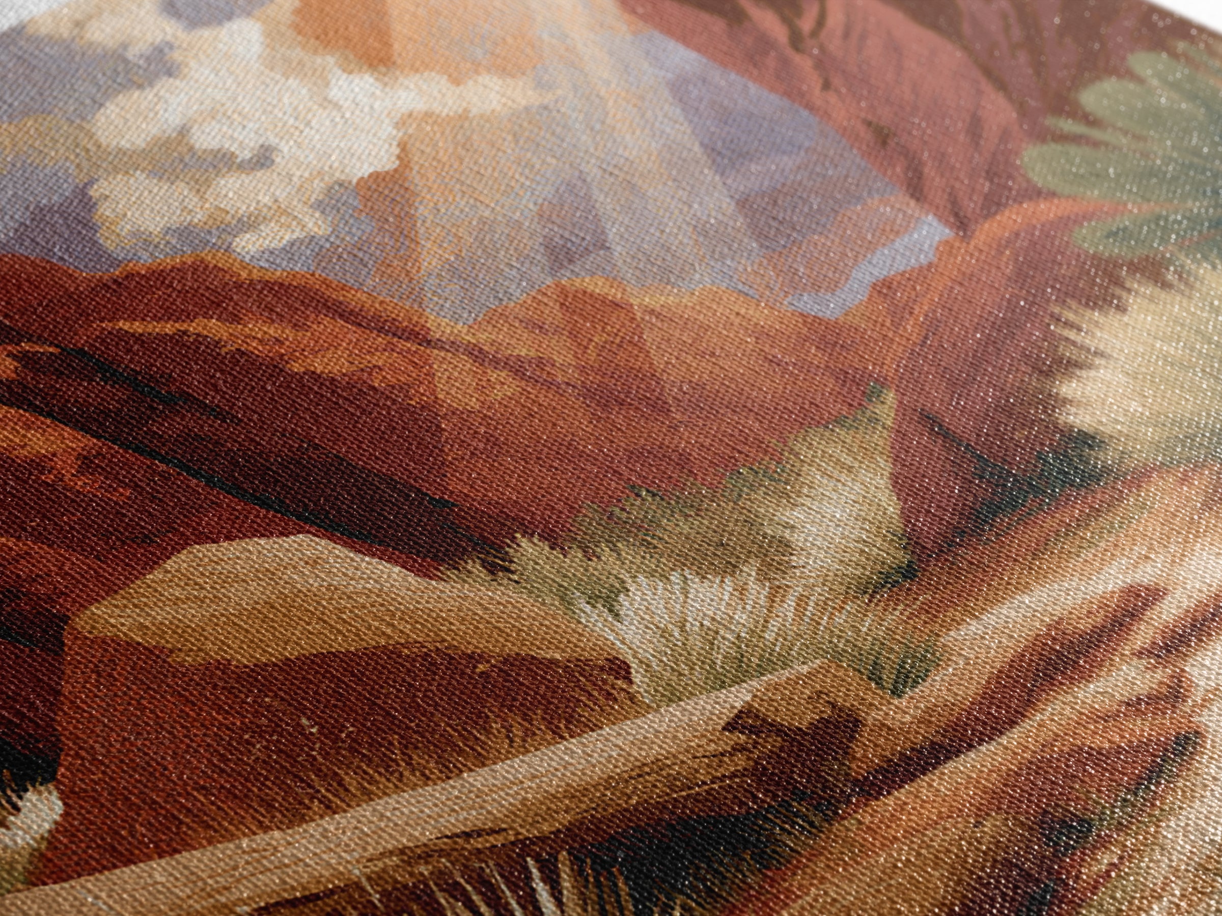 Sandstone Canyon with Dramatic Light Beam Framed Canvas Print, Desert Art, Wall Art, Southwestern Decor, Oil Painting, Desert, DES-1x1-88