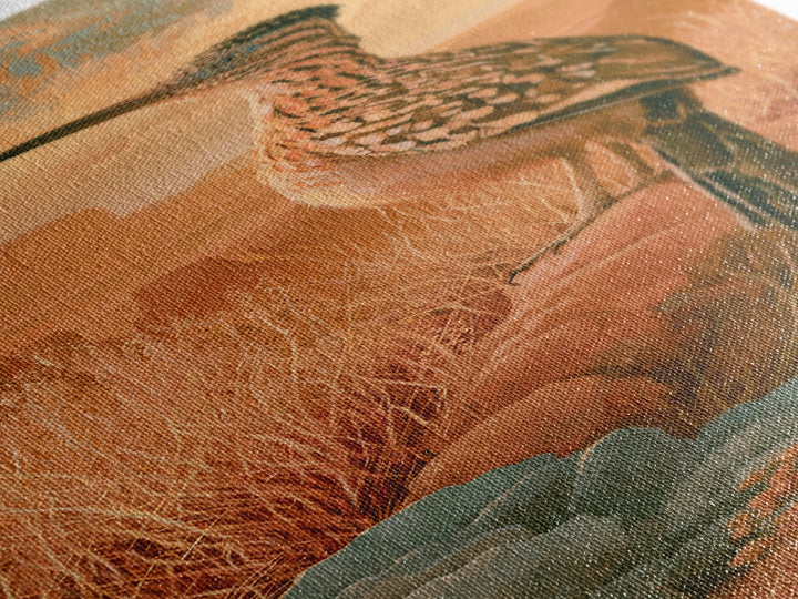 Roadrunner Bird in a Dry Wash Canvas Print, Desert Art, Modern Decor, Southwestern Decor, Fine Art, Desert, Room Decor, DES-1x3-2